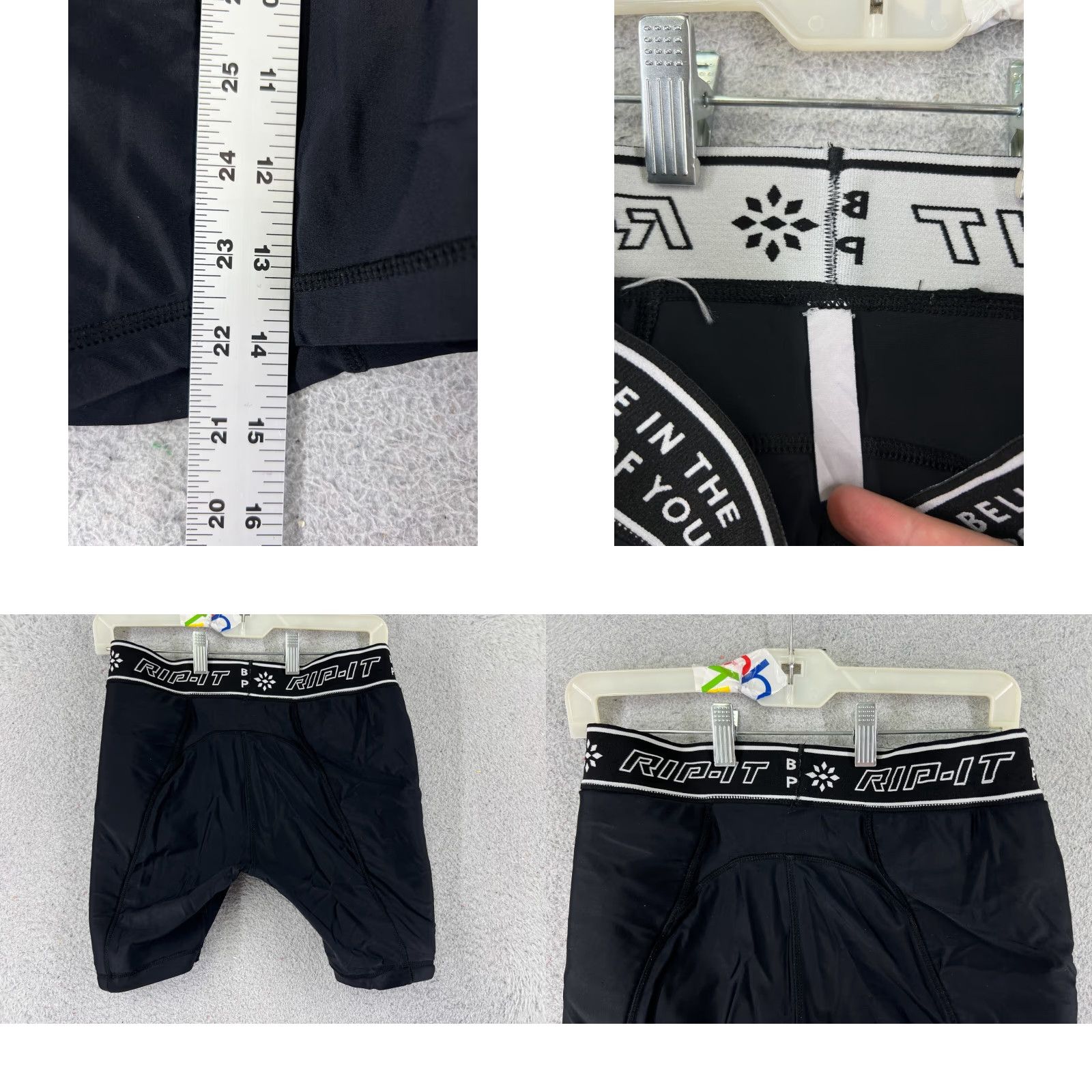 Vintage Rip-It Compression Shorts Adult 30 Black Polyester Spandex Blend Gym Workout Size US 30 / EU 46 - 8 Thumbnail