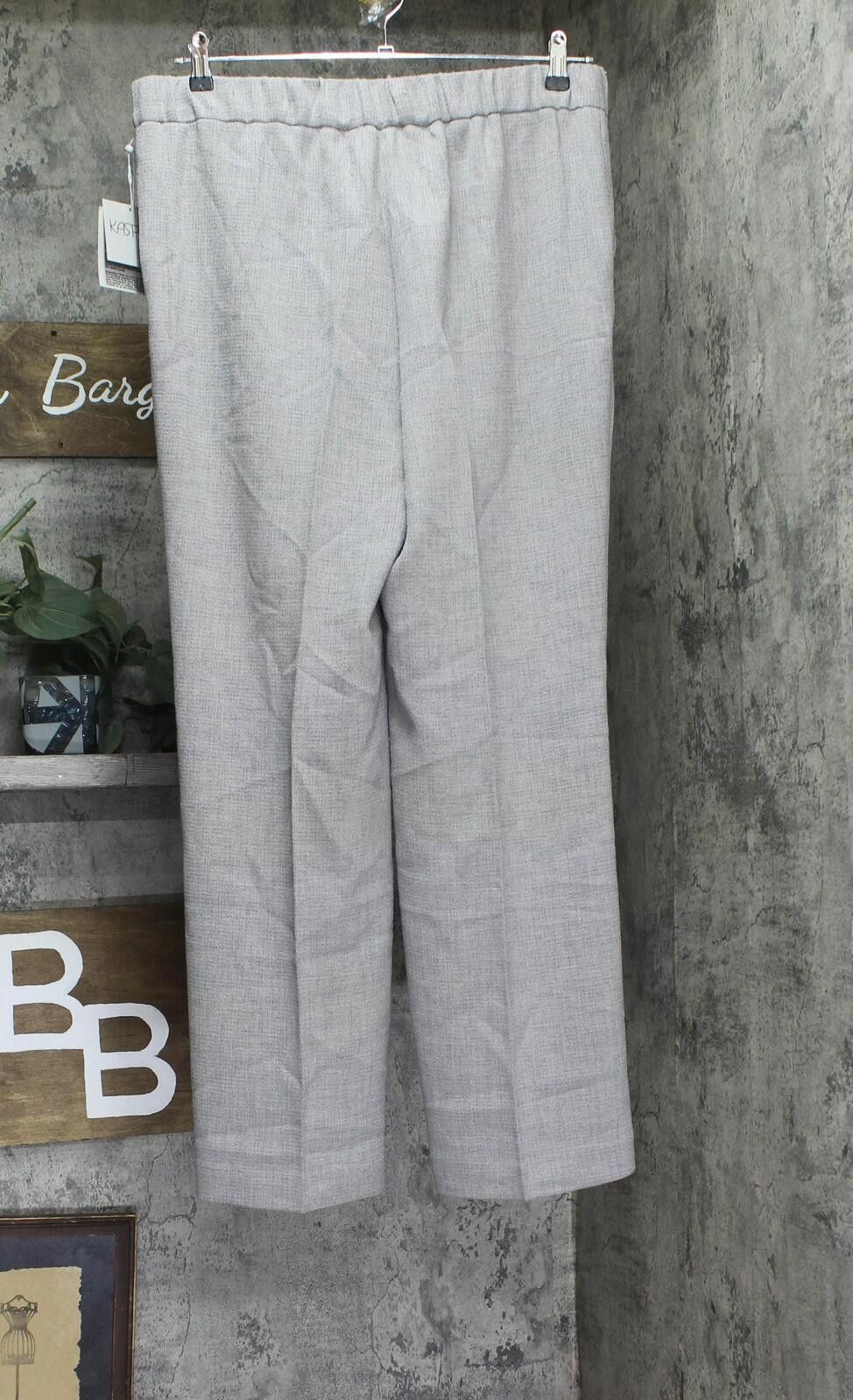 Other Kasper Leg Pull On Elastic Back Trouser Pants Pebble Gray L Size 36" / US 14 / IT 50 - 2 Thumbnail
