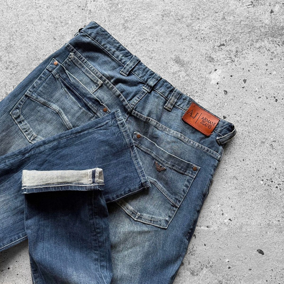 Armani × Emporio Armani Armani Mens Blue Denim Jeans Slim J08 Casual Button Closure Size US 31 - 5 Thumbnail