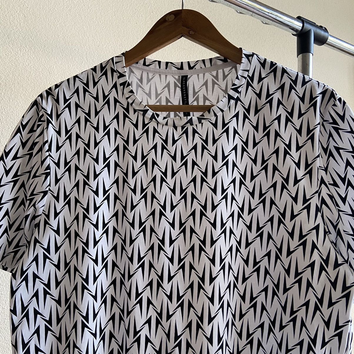Neil Barrett White Black Lightning Bold Printed Cotton T Shirt Size US L / EU 52-54 / 3 - 2 Thumbnail