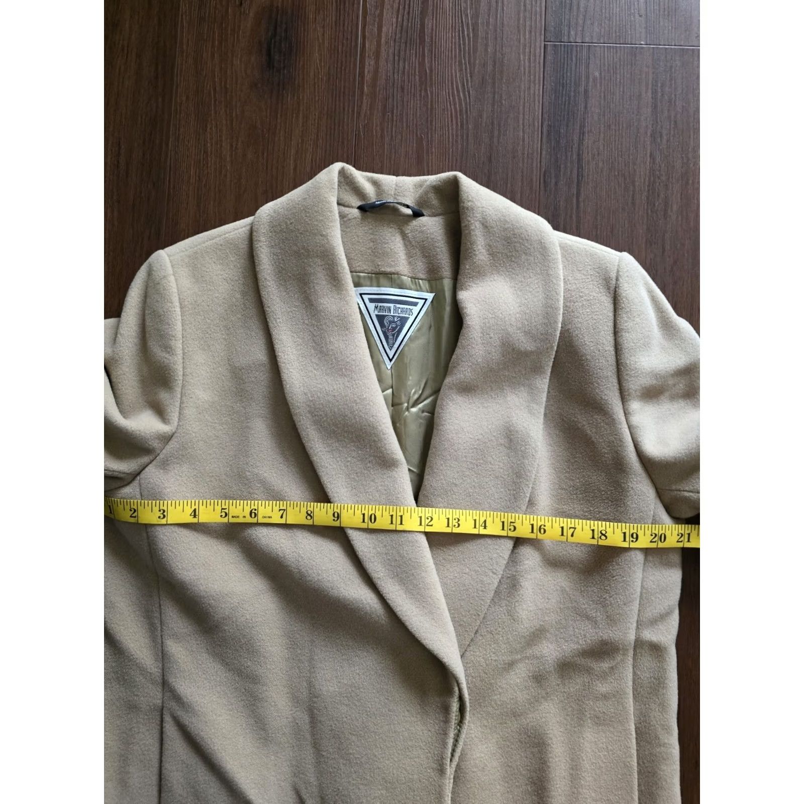Vintage VINTAGE Marvin Richards Winter Trench Coat Women 10P Beige Wool Cashmere Lined 80s Designer"} Size L / US 10 / IT 46 - 7 Thumbnail