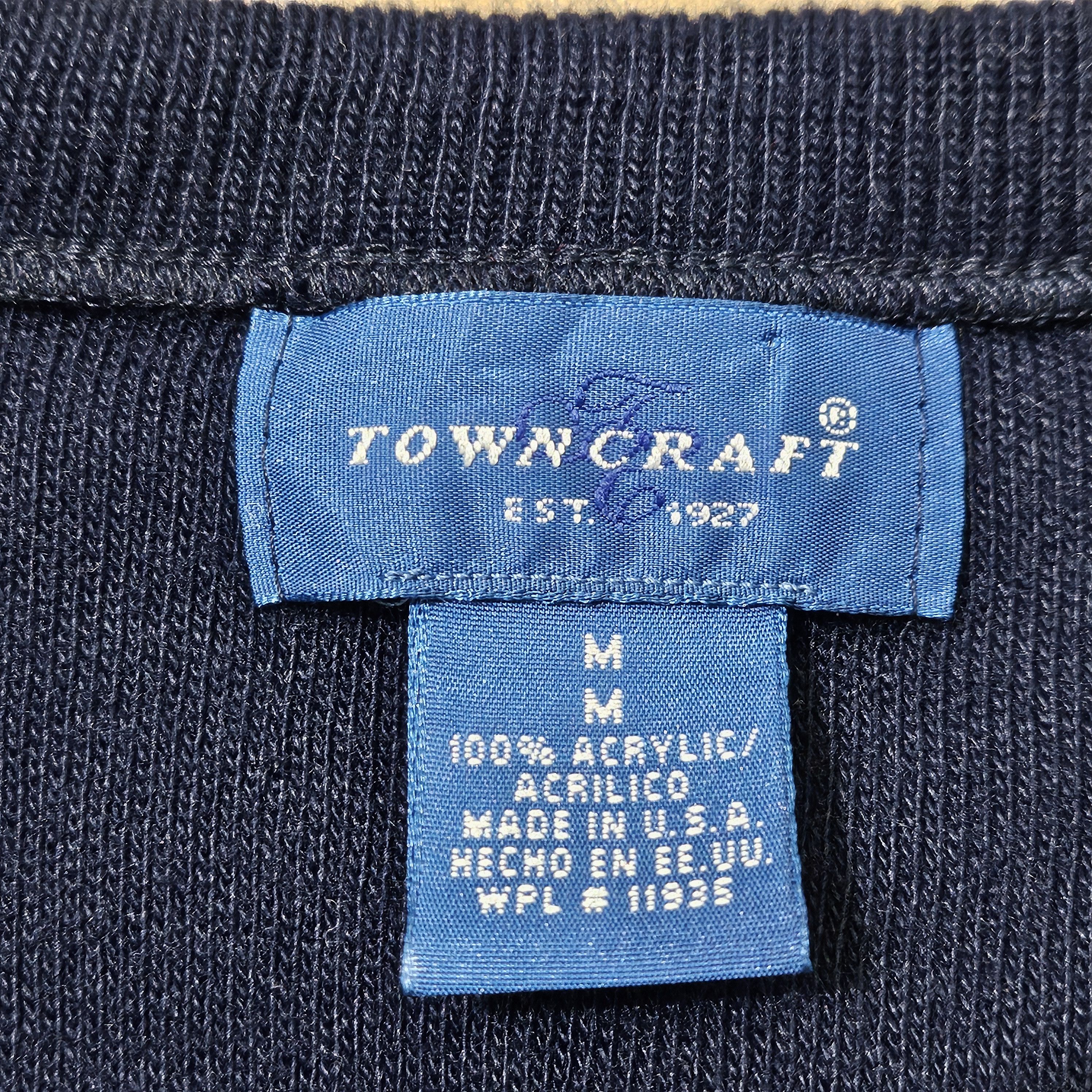 Towncraft × Vintage Vintage 80s Towncraft Mens V-Neck Sweater Navy Made In USA Size US M / EU 48-50 / 2 - 4 Thumbnail