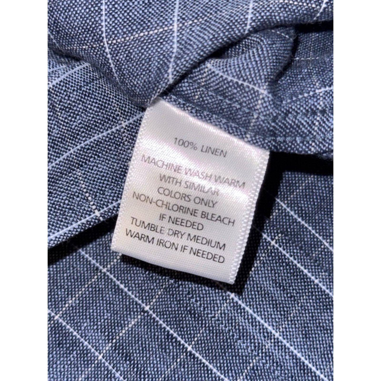 UNTUCKit UNTUCKit Linen Blue Windowpane Button Down Shirt Size XL Size US XL / EU 56 / 4 - 6 Thumbnail
