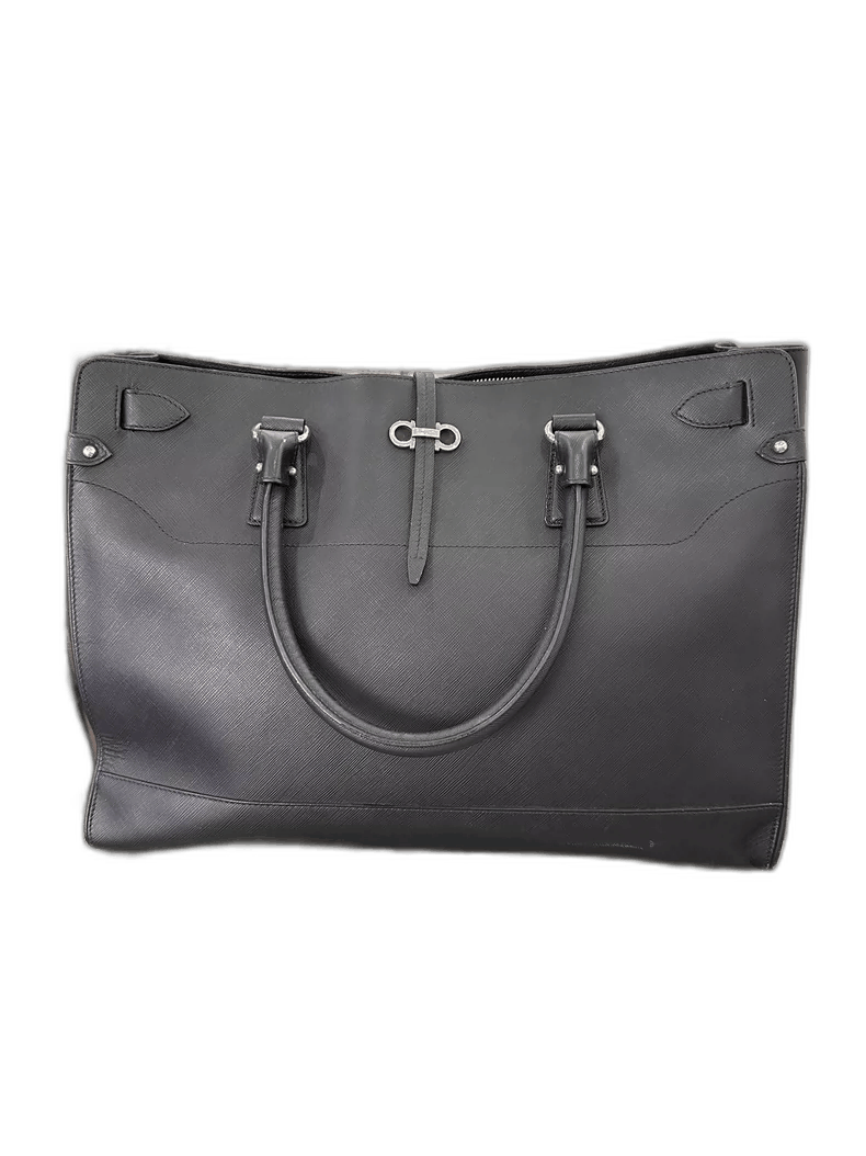 Salvatore Ferragamo Ferragamo Black and Silver Document Bag 36cm Size ONE SIZE - 1 Thumbnail