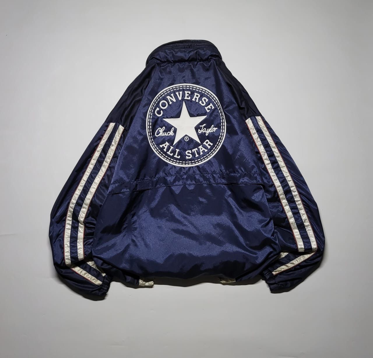Converse × Vintage Converse navy metallic biglogo Windbreaker Jacket Size US L / EU 52-54 / 3 - 5 Thumbnail