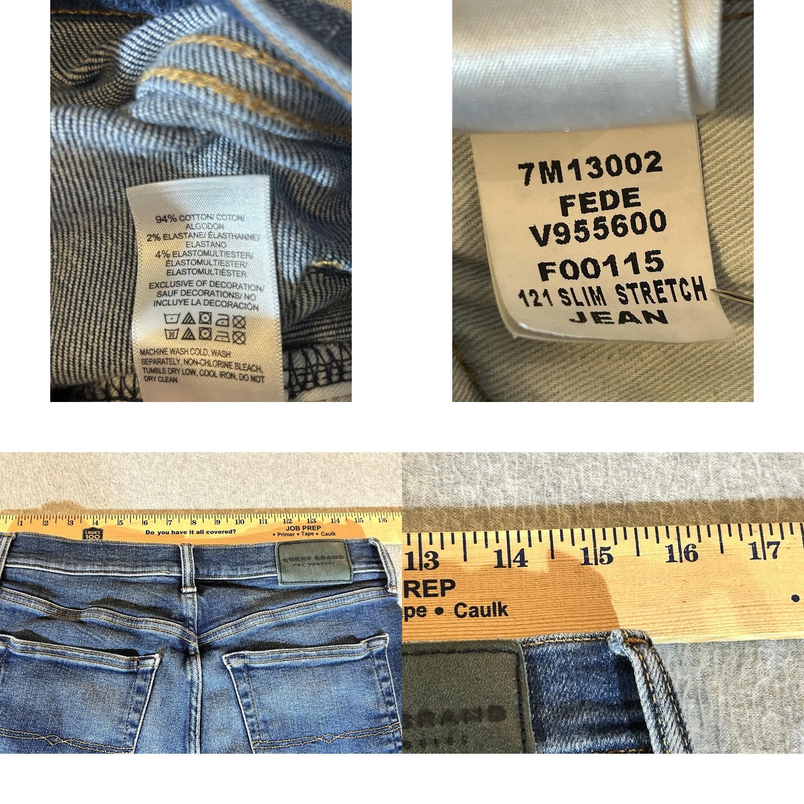 Lucky Brand Lucky Brand Jeans Mens 121 Slim Stretch Straight Blue Denim Medium Wash 31x30 Size US 31 - 8 Thumbnail
