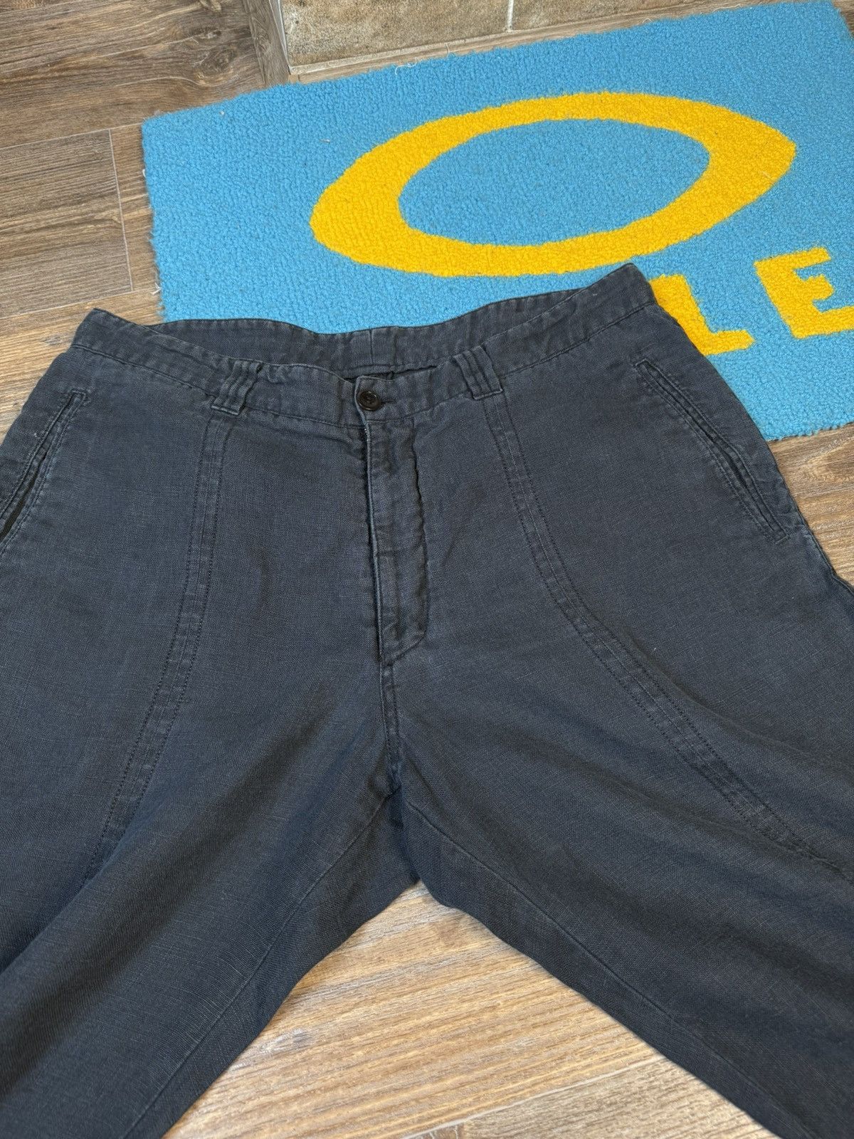 Armani Collezioni × Vintage Vintage Armani Collezioni Blue Wide Linen Pant Size US 33 - 9 Thumbnail
