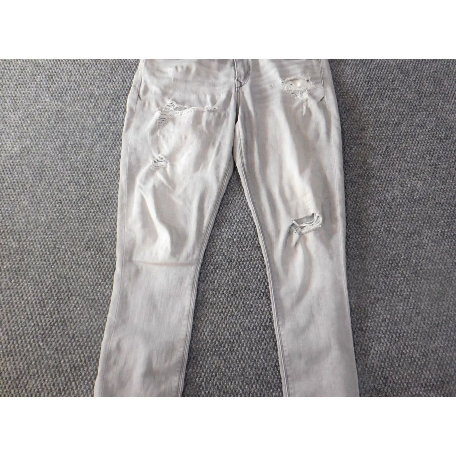 Express Express Womens Jeans 8 Gray Distressed Stretch Denim Mid Rise Regular Size 30" / US 8 / IT 44 - 7 Thumbnail