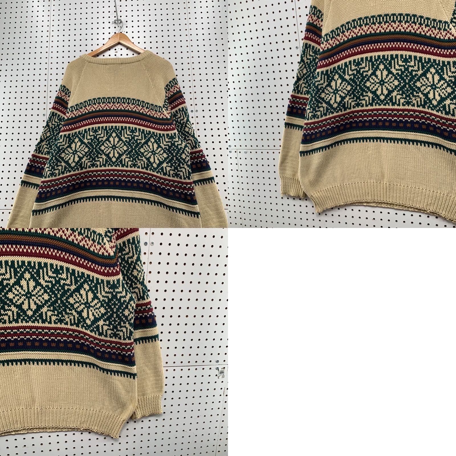 Vintage Vintage Preswick Moore Sweater Mens XL Beige Knit Fair Isle Grandpa Pullover Size US XL / EU 56 / 4 - 11 Thumbnail