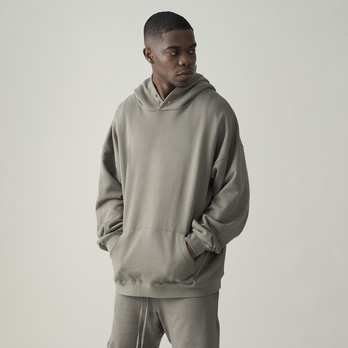 Japanese Brand Fleece-lines Snap Collar Hoodie Size US M / EU 48-50 / 2 - 3 Thumbnail