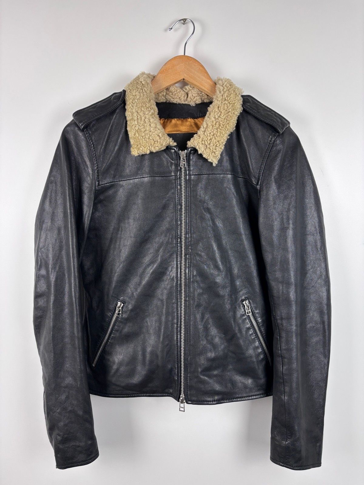 GOOSECRAFT Womens Goosecraft Leather Jacket Black Size S Size S / US 4 / IT 40 - 1 Thumbnail