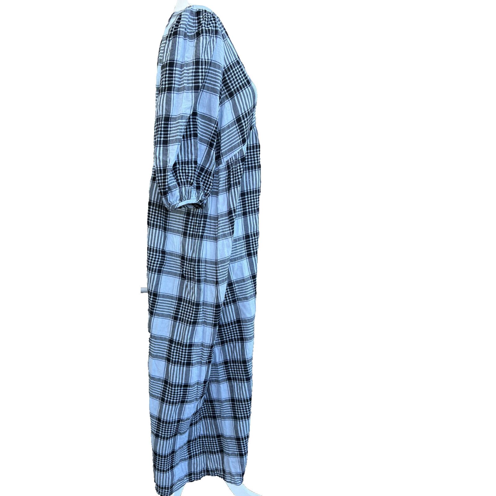 Zara Zara Plaid maxi cottage v-neck dress 3/4sleeve XS A000257 Size XS / US 0-2 / IT 36-38 - 3 Thumbnail