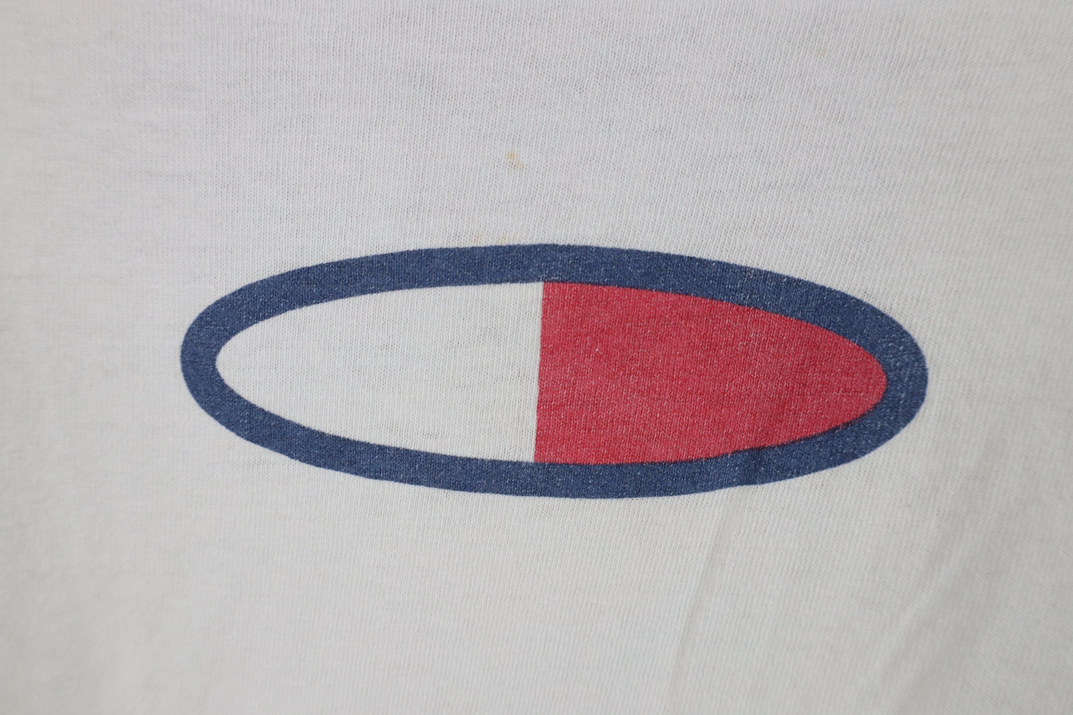 Vintage 90s Tommy Hilfiger Long Sleeve T-Shirt White USA