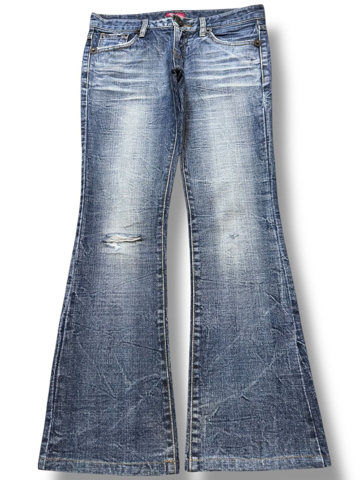 Margaret Howell Vintage Maraxia Women Flare Bootcut Distressed Denim Size US 30 / EU 46 - 1 Thumbnail