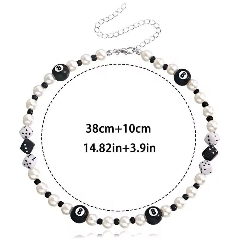 Jewelry Lucky Number Eight Dice Beads Choker Necklace Size ONE SIZE - 5 Thumbnail