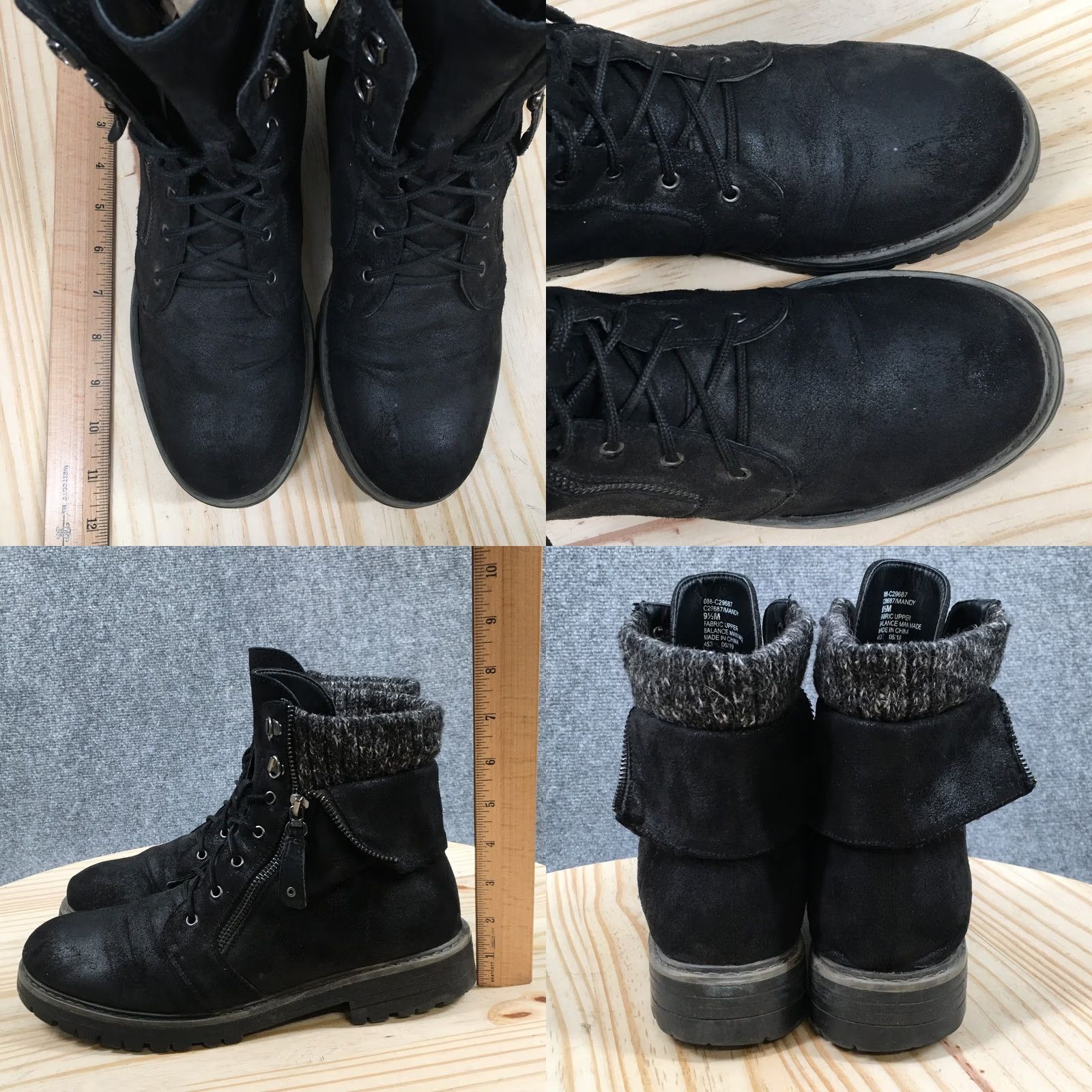 Vintage Cliffs by White Mountain Boots Womens 9.5 M Mandy Snow Black Casual Lace Up C29687 Size US 10 / IT 40 - 8 Thumbnail