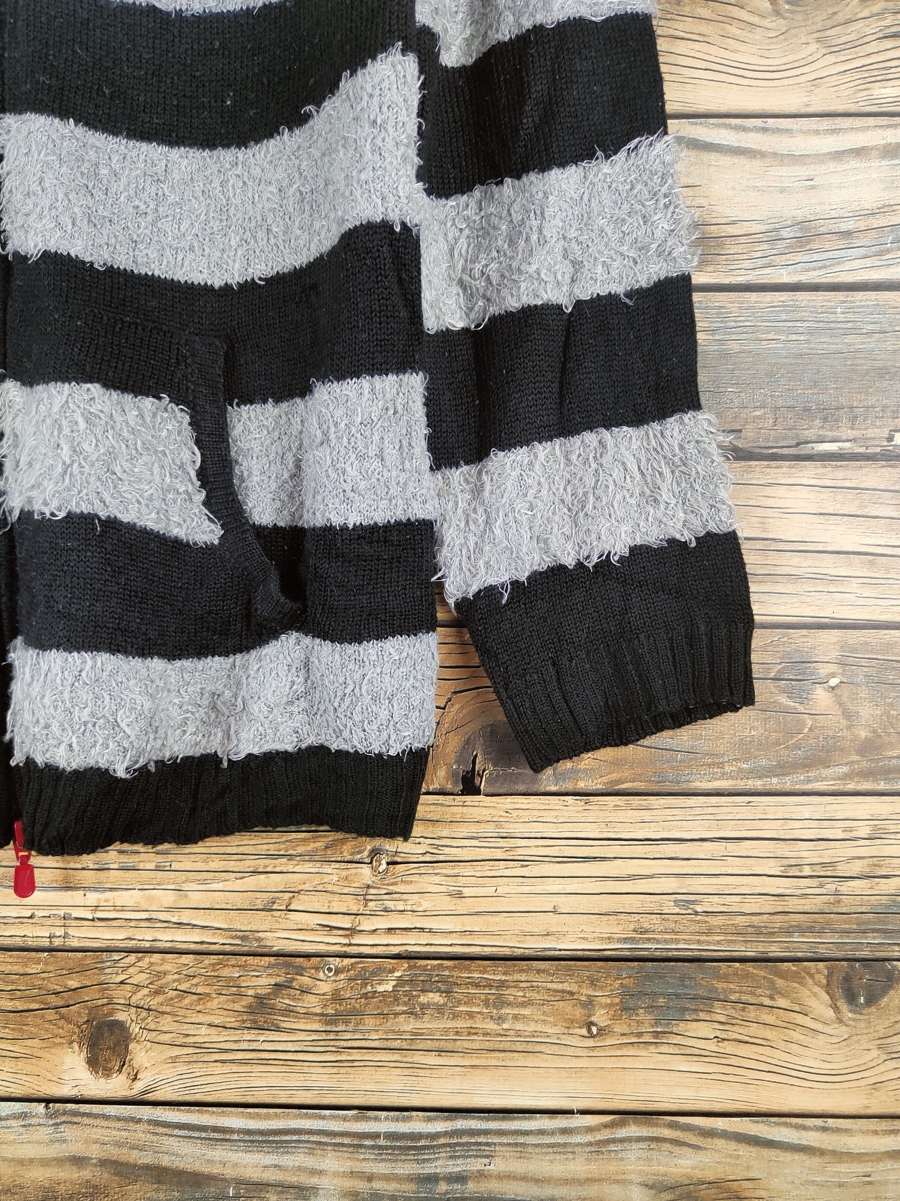 Japanese Brand DL F.D.G Black Gray Fur Mohair Hoodie Knitwear #46-522 Size M / US 6-8 / IT 42-44 - 6 Thumbnail