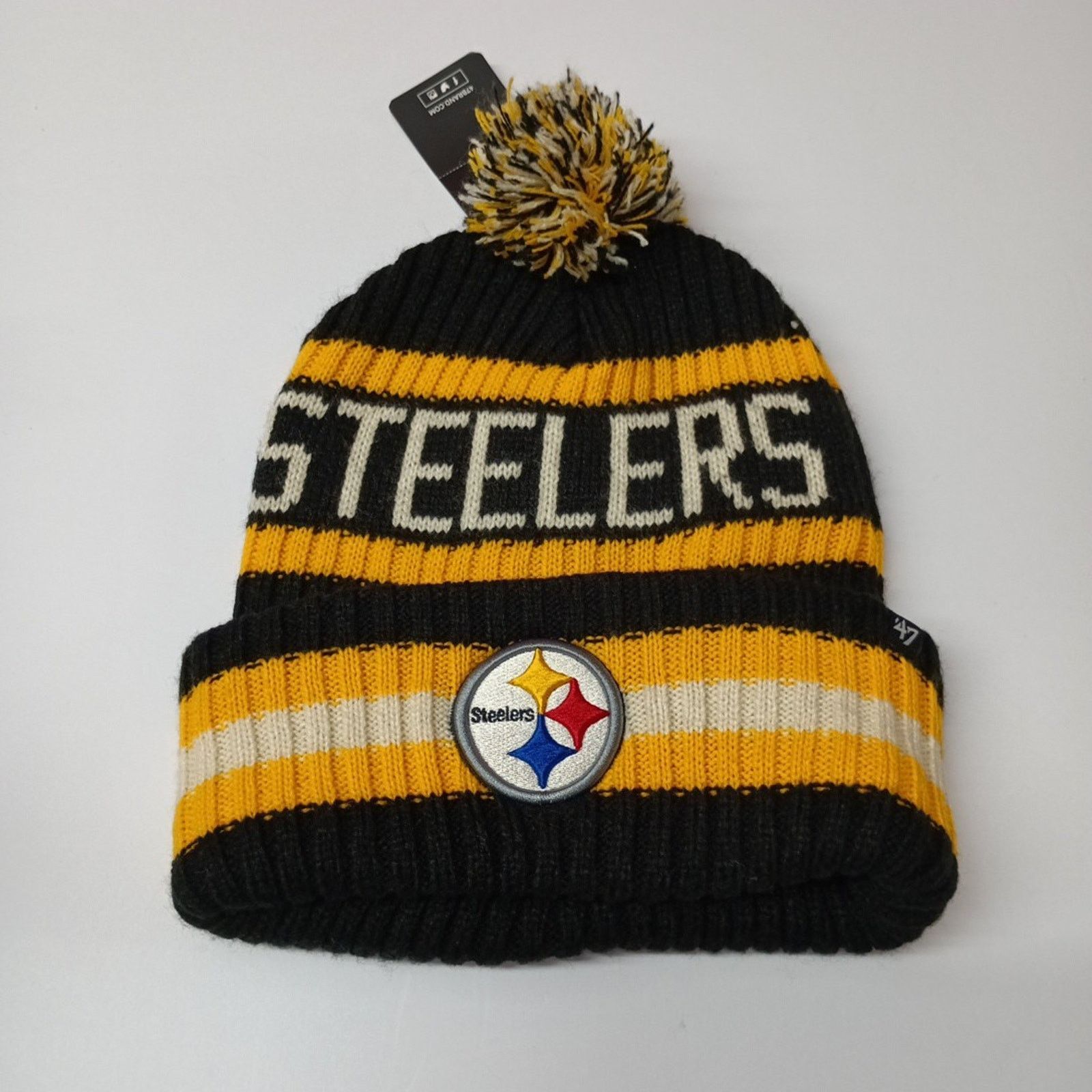 47 '47 Brand Pittsburgh Steelers Men's Knit Beanie Hat Black Size ONE SIZE - 1 Thumbnail