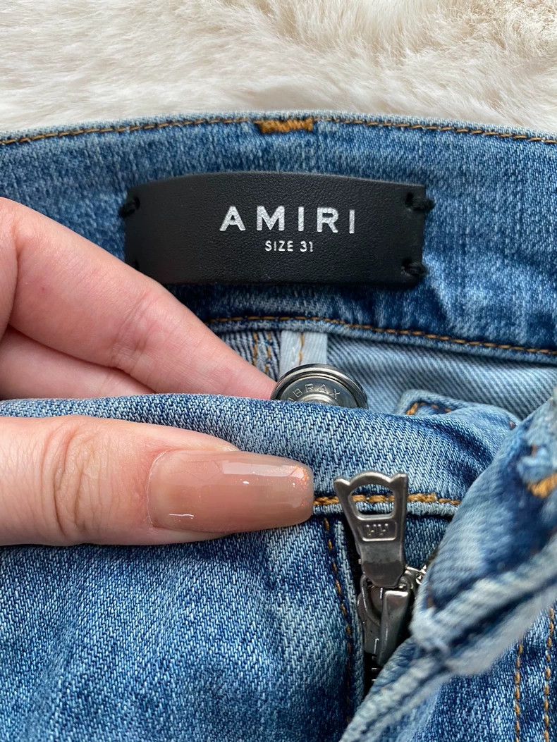 Amiri Amiri Washed blue Dongying patchwork destroys jeans 2502-Ne Size US 31 - 7 Thumbnail