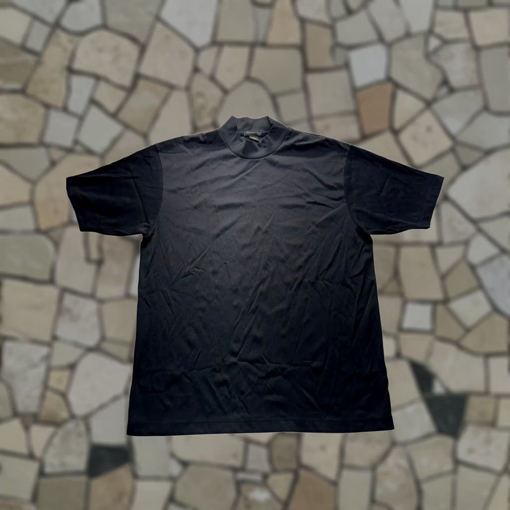Kenneth Cole Kenneth Cole Womens XXL Black Turtleneck Short Sleeve Button-Up Casual Ribbed Size 2XL Size 40" / US 18 - 1 Thumbnail