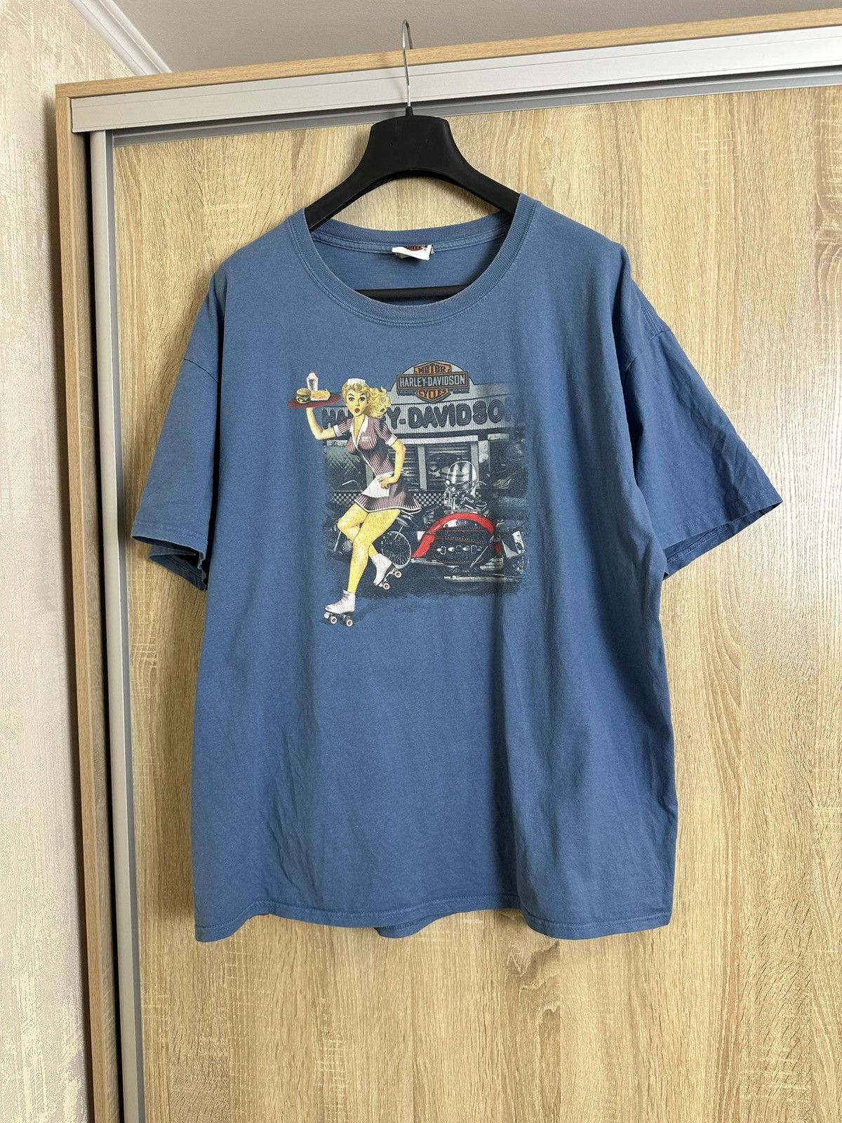 Harley Davidson 🔥 Harley Davidson Florida USA Hot Girl Vintage T Shirt 3D Size US XL / EU 56 / 4 - 1 Thumbnail