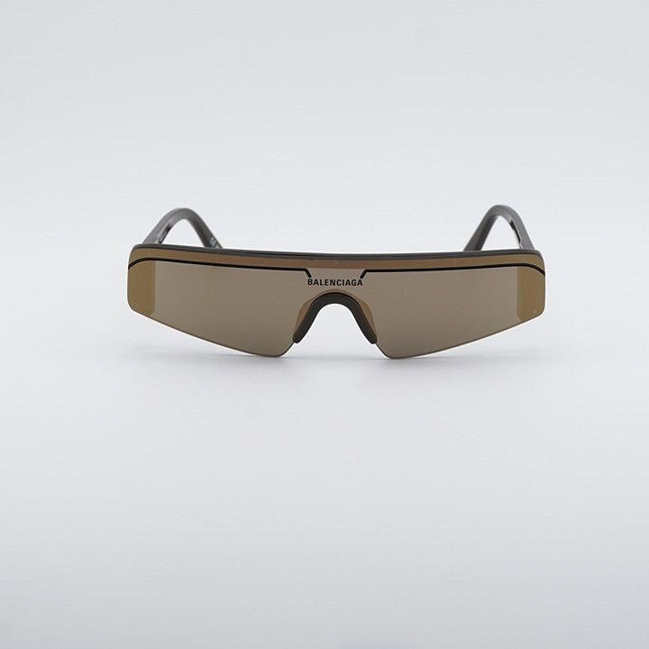 Balenciaga Balenciaga BB0003S 012 Sunglasses Brown Shield Frame Size ONE SIZE - 6 Thumbnail