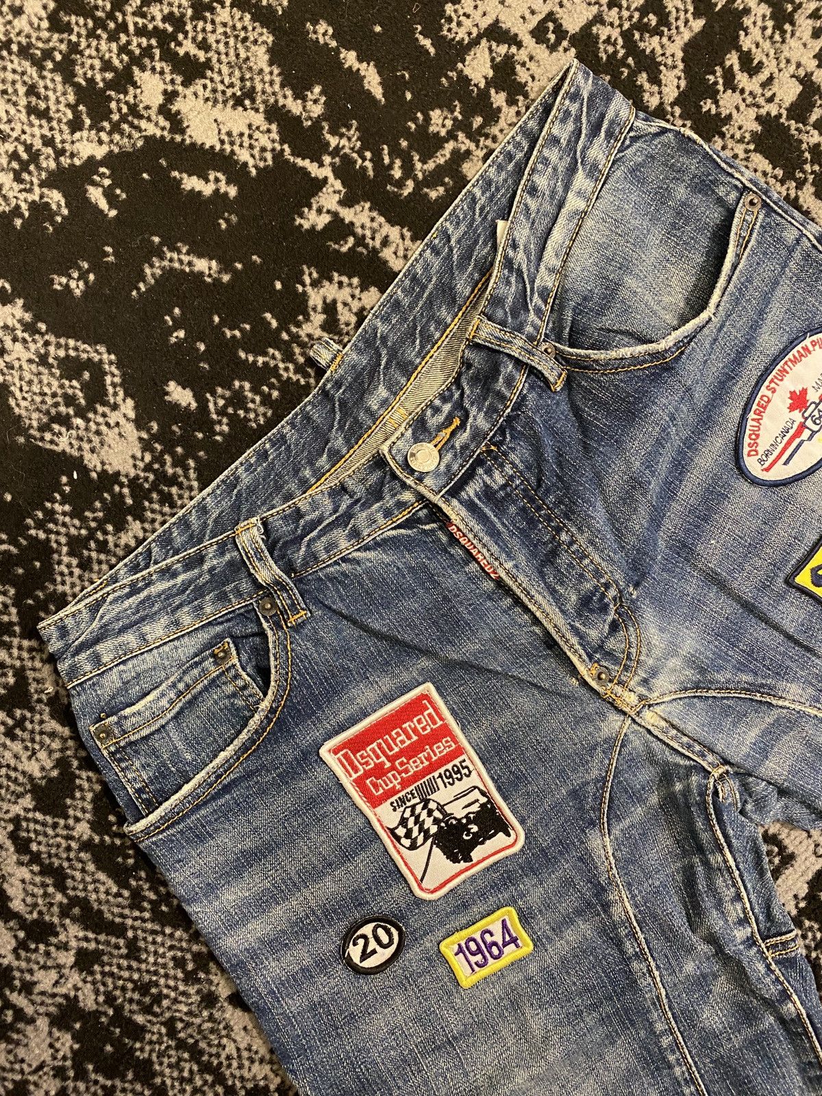 Japanese Brand Hysteric Glamour Washed Patchwork Denim Jeans Size US 33 - 3 Thumbnail