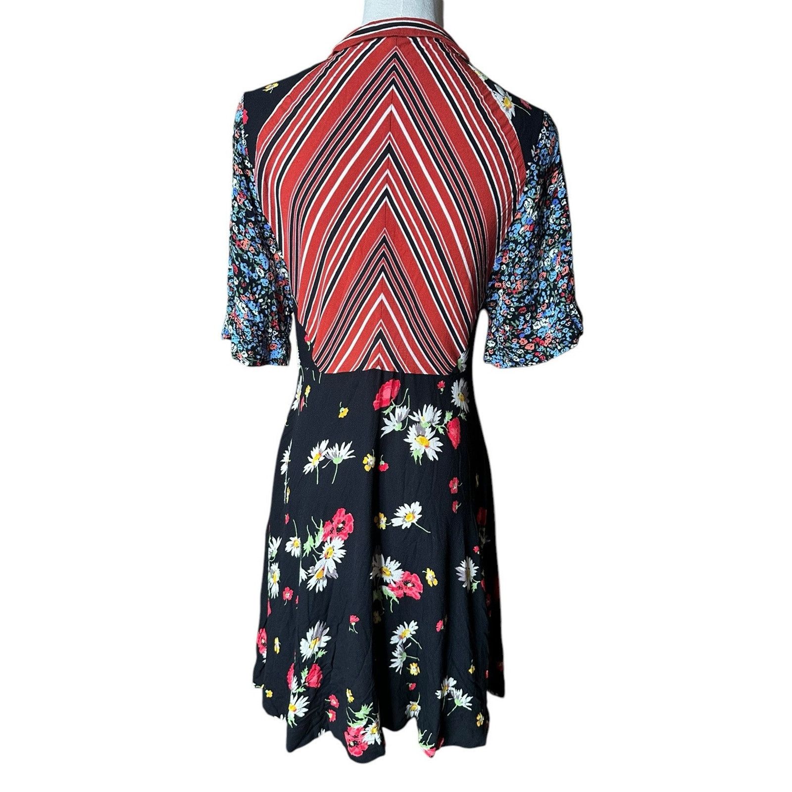 Free People Free People Mix It Up Printed Patchwork Mini Dress Boho 8 Size M / US 6-8 / IT 42-44 - 8 Thumbnail