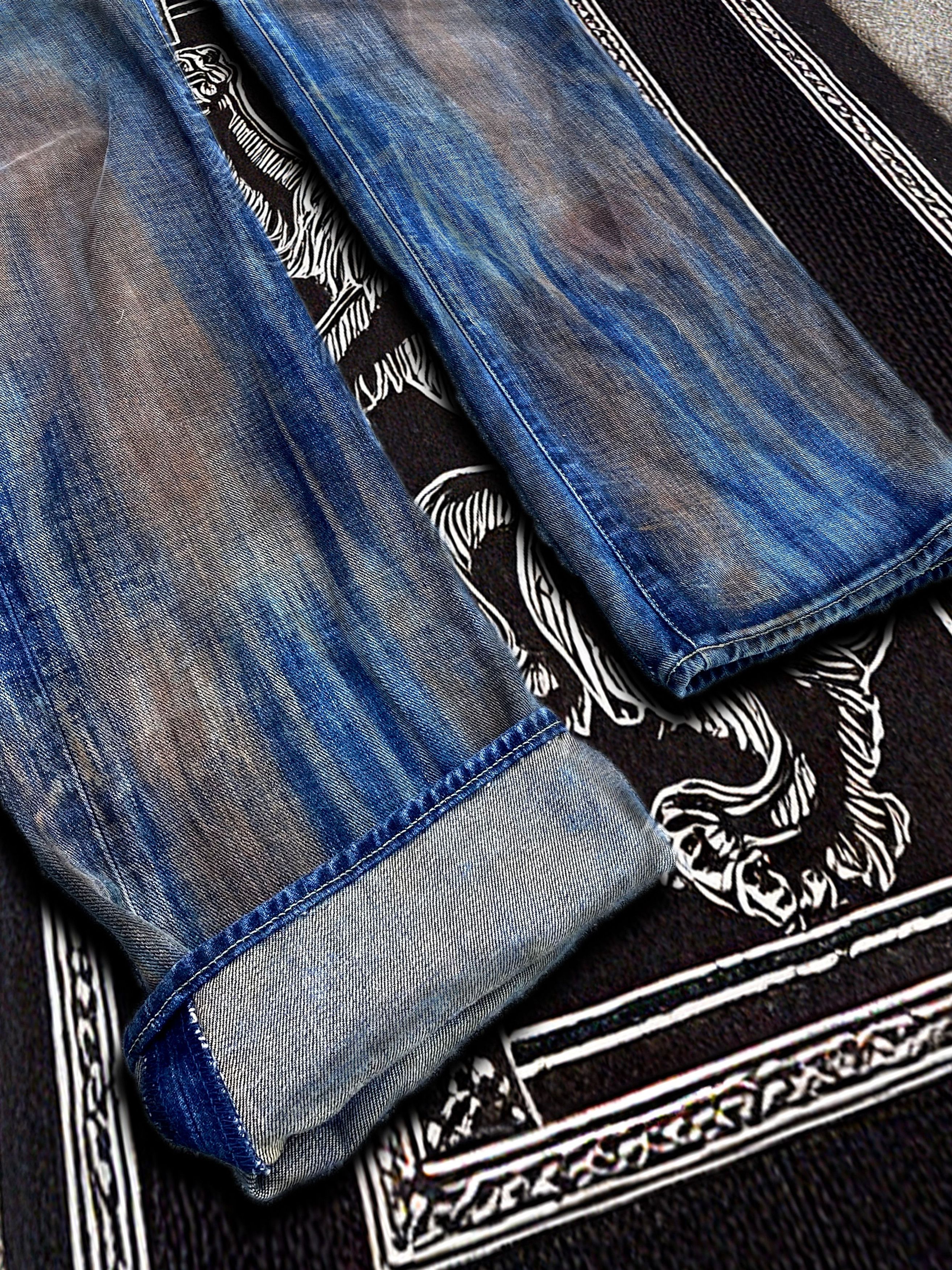 Guess VINTAGE Rugged & Distressed Muddy Blue Guess Jeans Size US 32 / EU 48 - 3 Thumbnail