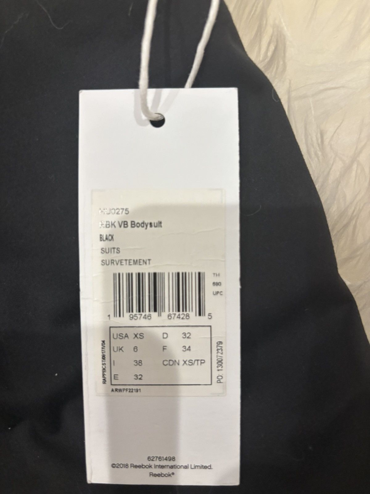 Reebok RBK VB Bodysuit Size XS / US 0-2 / IT 36-38 - 3 Thumbnail