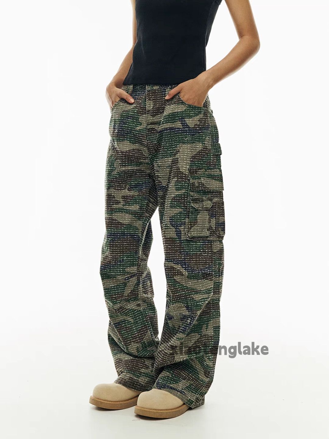 Designer × Japanese Brand × Vintage utility military damaged camo loose baggy cargo pants Size US 32 / EU 48 - 1 Thumbnail