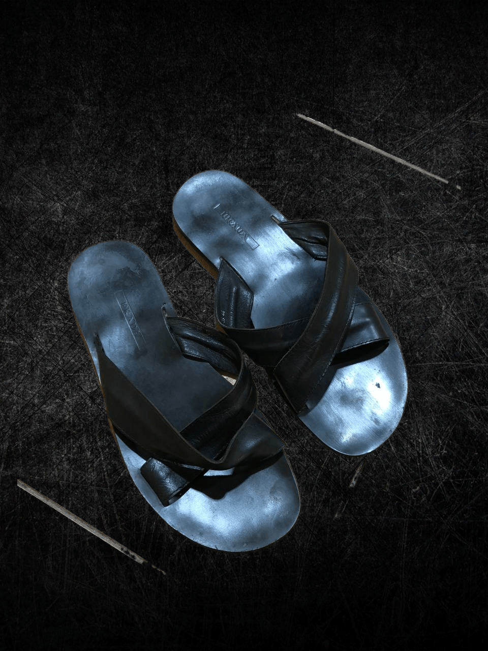 Prada PRADA SANDALS SHOES BLACK LEATHER Size US 11 / EU 44 - 1 Thumbnail