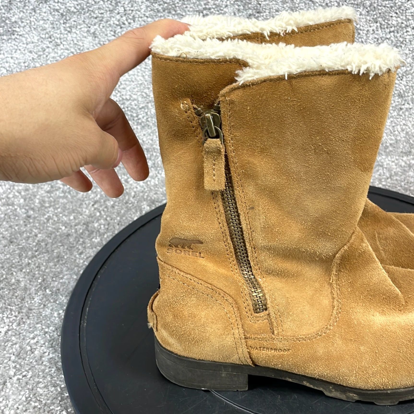 SOREL Sorel Boot Women - Emelie Foldover Mid Calf Zipper Snow Suede Brown 4 US 3 UK 35 EU Winter Casual Size US 5.5 / IT 35.5 - 6 Thumbnail