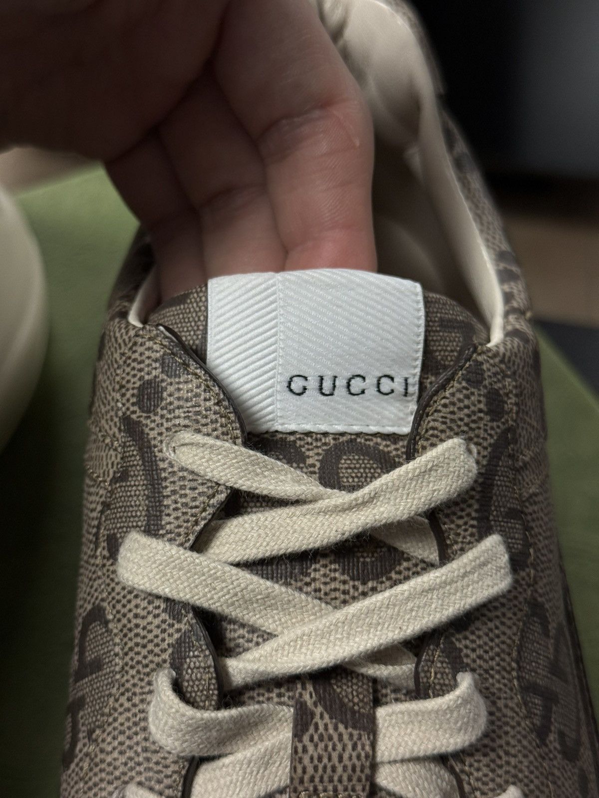 Gucci Gucci Beige Monogram Rhyton Sneakers Size 9G/9.5US Size US 9.5 / EU 42-43 - 13 Thumbnail