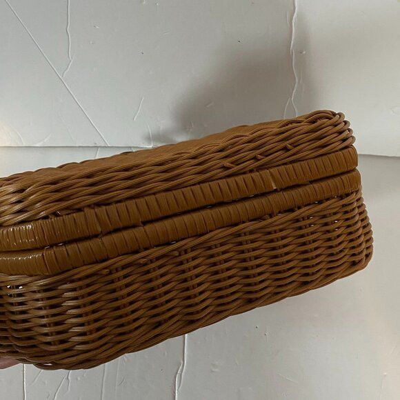 Other Woven Wicker Picnic Basket Carrying Case Handbag Size ONE SIZE - 6 Thumbnail
