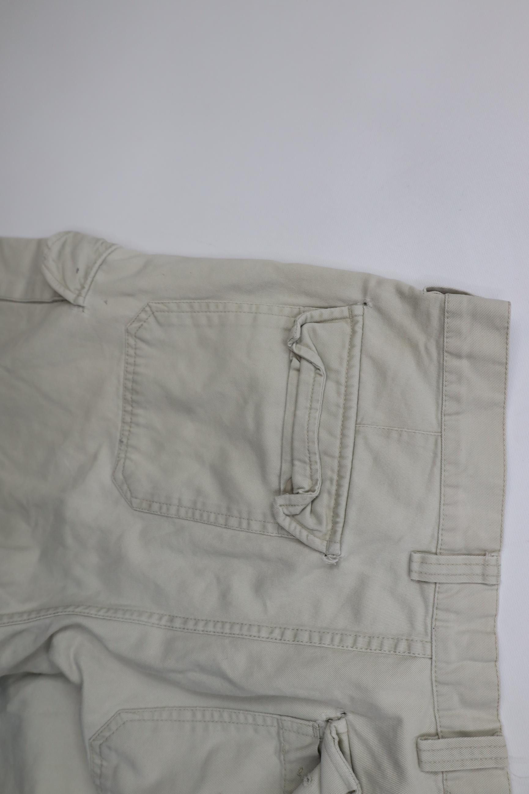 Gap Vintage 90s Y2K Gap Baggy Wide Leg Cargo Pants Stone Cotton Size US 34 / EU 50 - 20 Thumbnail