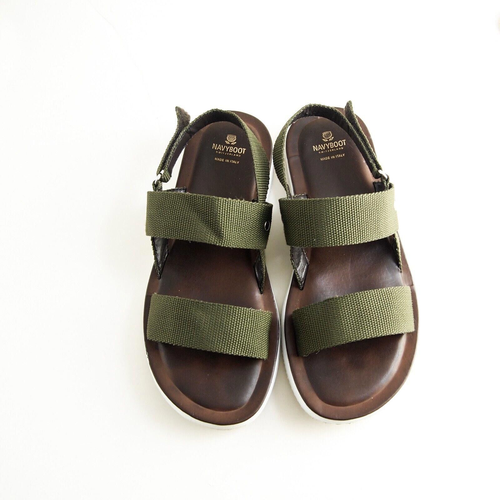 Designer Navyboot Strappy Sandals Green Fabric Mens US 9 EU 42 Size US 9 / EU 42 - 1 Thumbnail