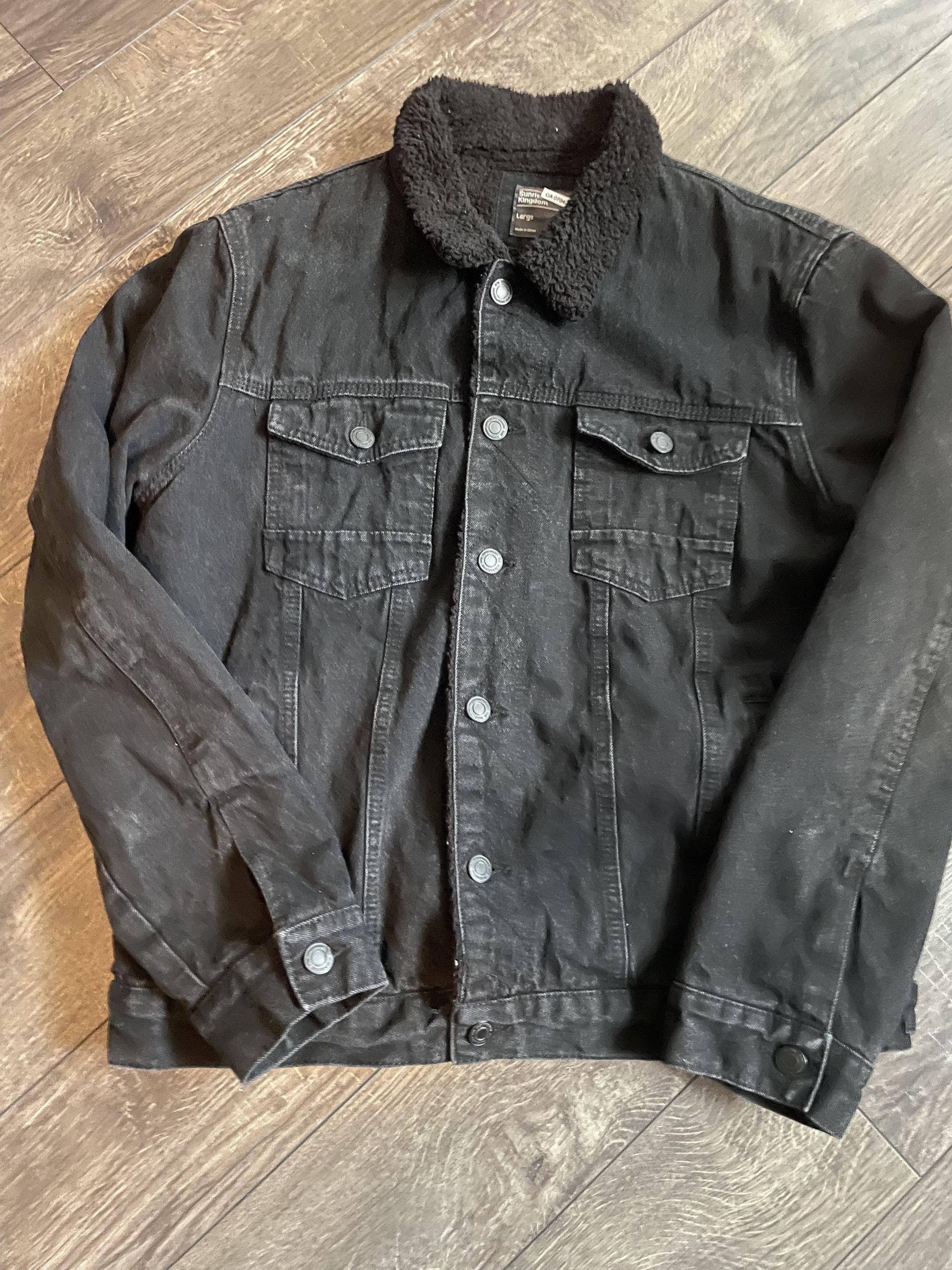 Other Black Denim Jacket Fur Size US L / EU 52-54 / 3 - 1 Thumbnail