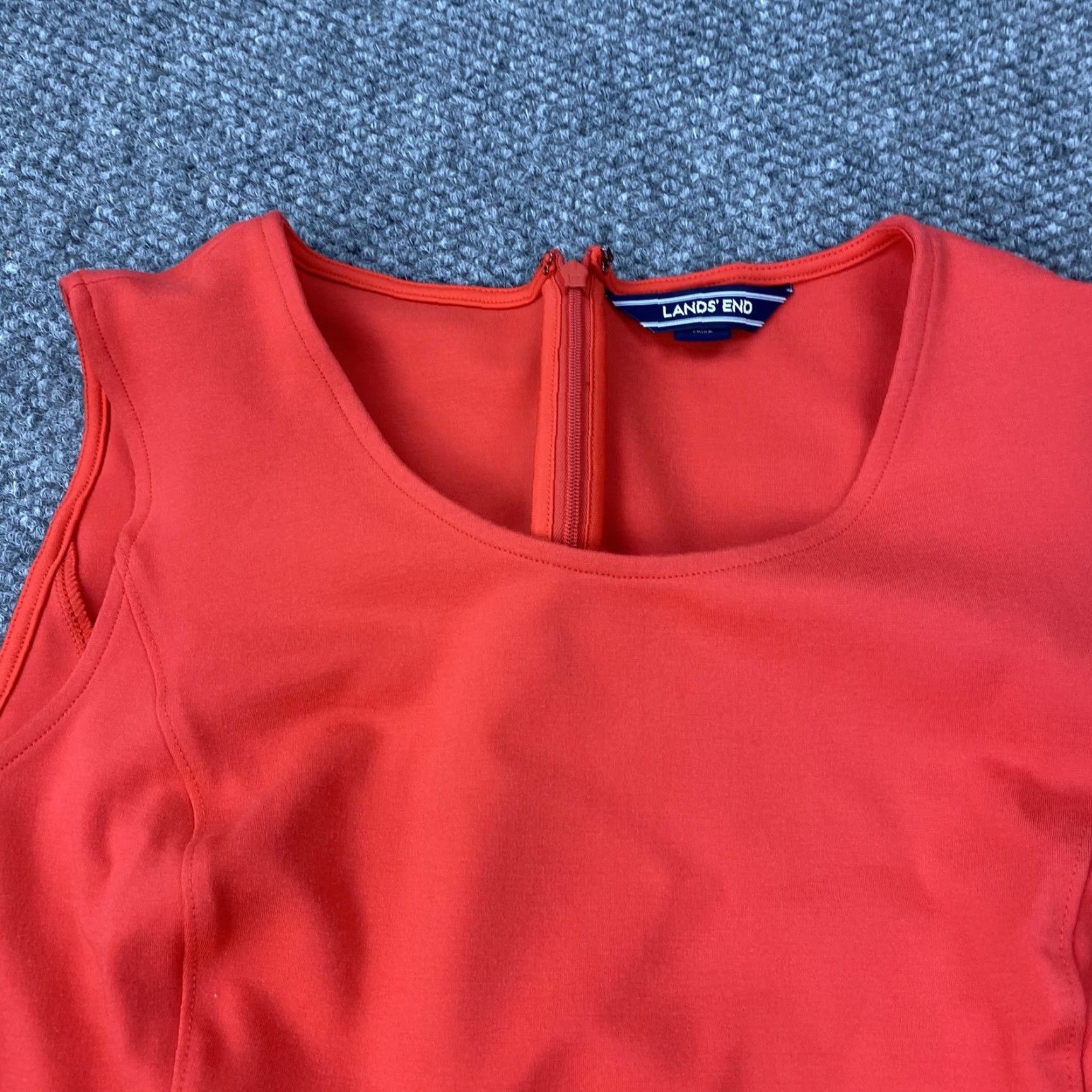 Lands' End Lands' End Dress Womens 12 Red Ponte Knit Sheath Sleeveless Scoop Neck Pockets Size XL / US 12-14 / IT 48-50 - 2 Thumbnail