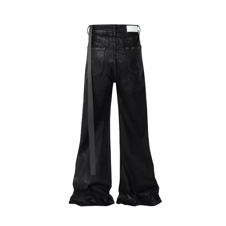 Jean Black Wax Leather Stretch Jeans For Men Size US 31 - 6 Thumbnail