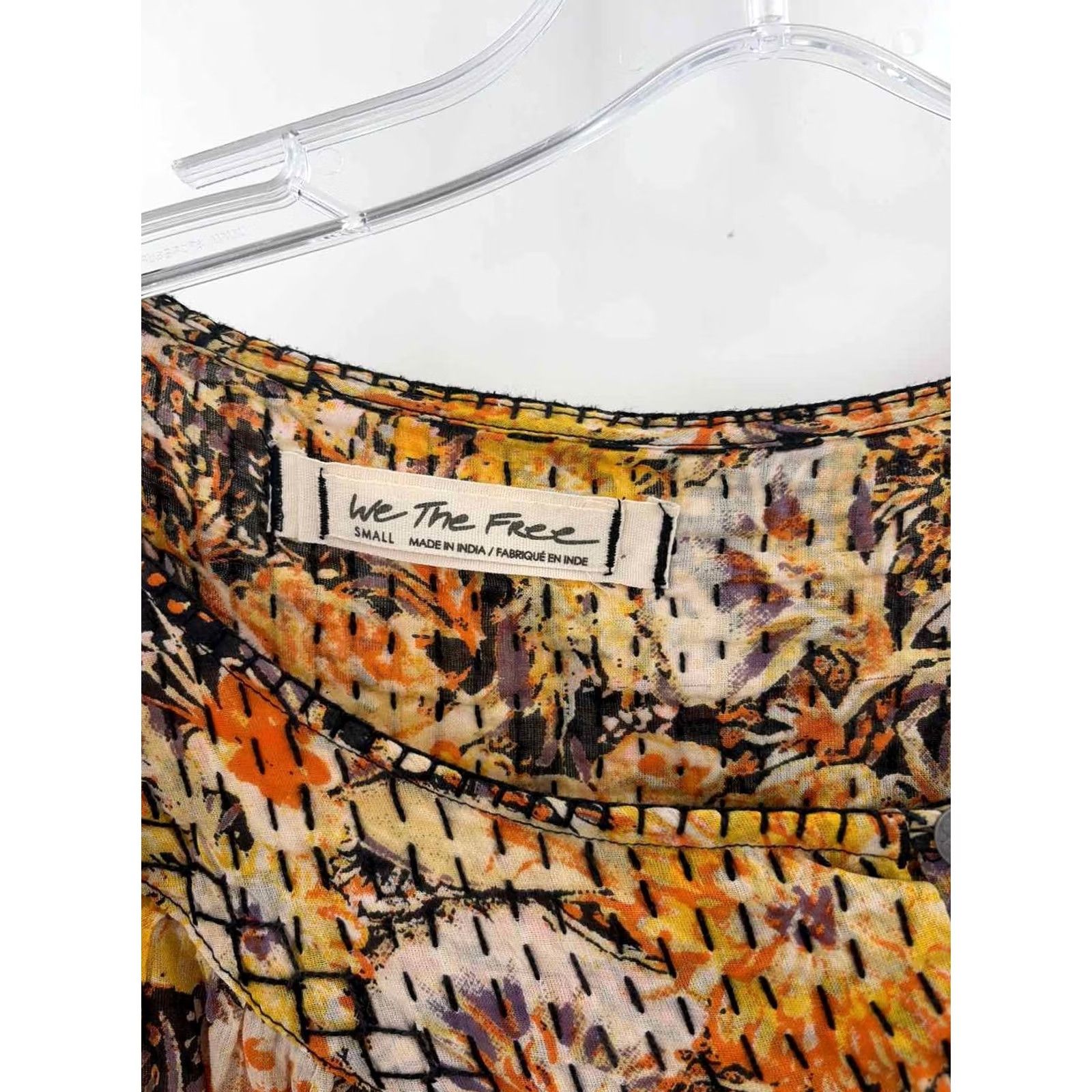 Free People Pre-Owned Free People Yellow Size Small Long Sleeve Blouse Size S / US 4 / IT 40 - 3 Thumbnail