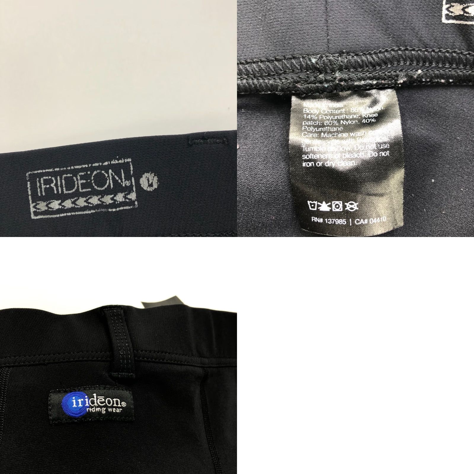 Vintage Irideon Large (Fit 30W 26.5L) Equestrian Breeches Mid Rise Knee Patch Pants Women Pants Black Solid Modern Casual Size 36" / US 14 / IT 50 - 8 Thumbnail