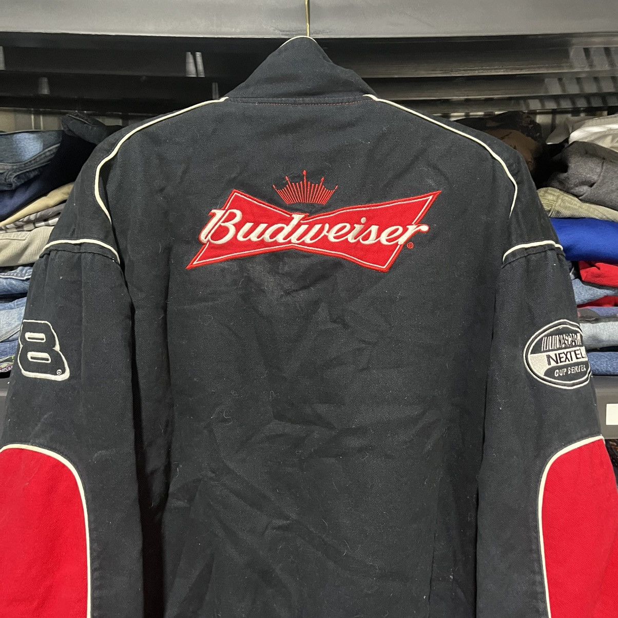 Winners Circle VINTAGE DALE EARNHARDT JR BUDWEISER NASCAR RACING JACKET Size US L / EU 52-54 / 3 - 9 Thumbnail