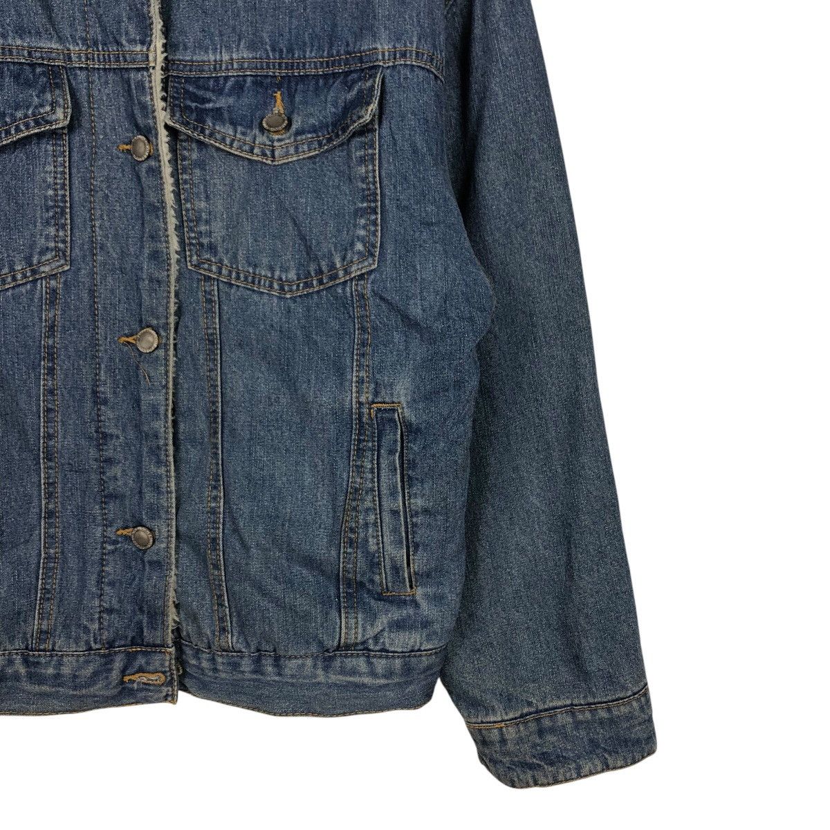 Japanese Brand 📌Vintage Trucker Denim Jacket Sherpa Blanket Voyage Size US L / EU 52-54 / 3 - 6 Thumbnail