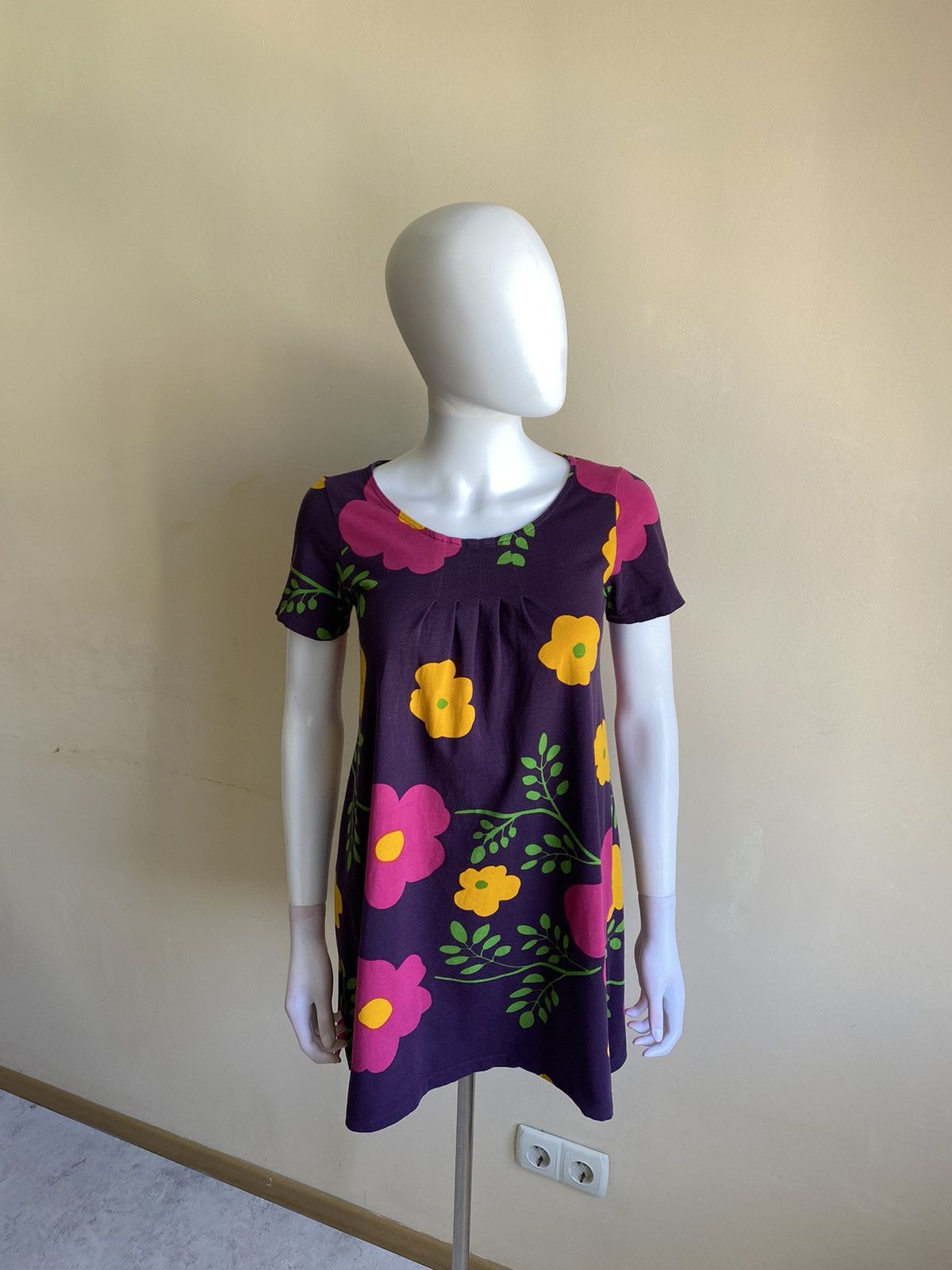 Marimekko Marimekko Multicolor Floral Short Sleeve Mini Dress Size XS Size XS / US 0-2 / IT 36-38 - 2 Thumbnail