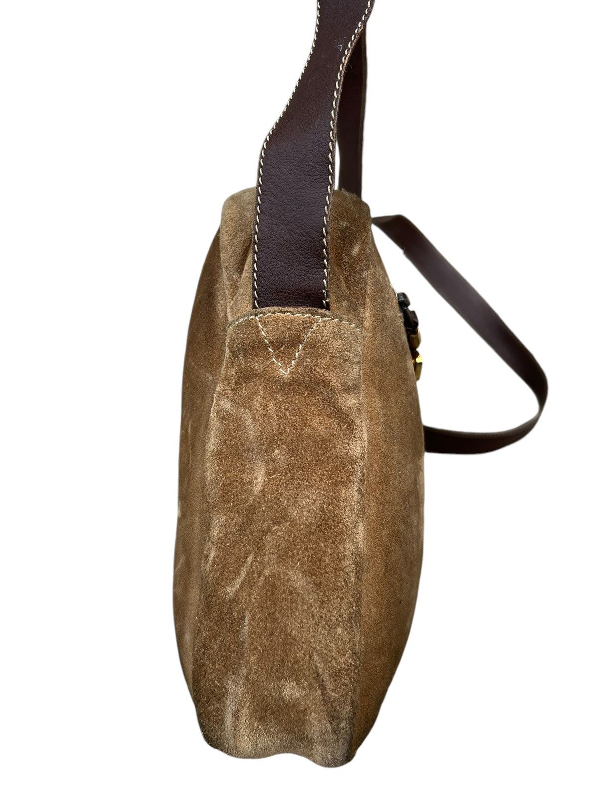 Leather Vintage 80s LOEWE Patina Distress Scratch Suede Leather Bag Size ONE SIZE - 13 Thumbnail