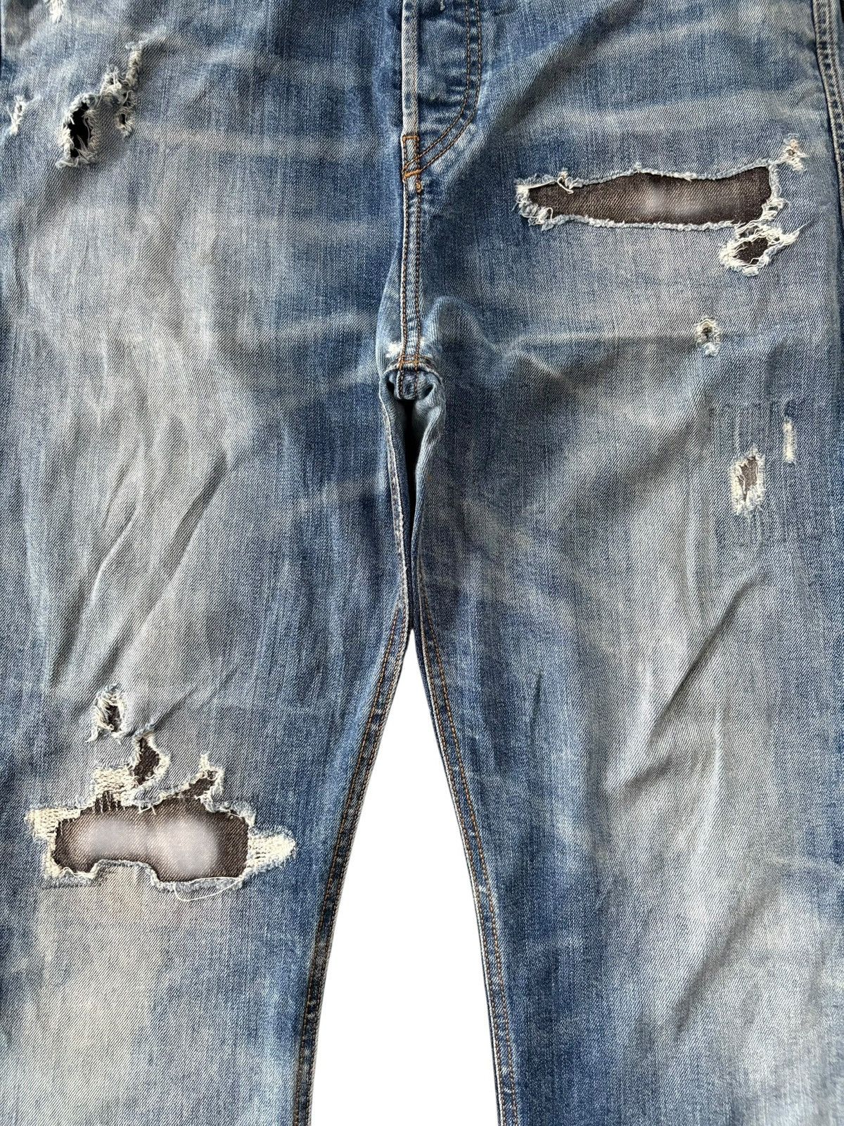 Diesel Vintage Italy Diesel D-Vider Distressed Patched Jeans Size US 30 / EU 46 - 3 Thumbnail