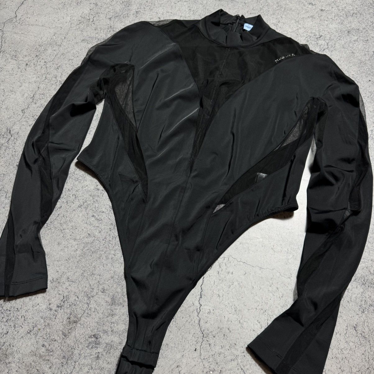 H&M × Mugler Rare Mugler X H&M Black Mesh Panel Bodysuit Size XL / US 12-14 / IT 48-50 - 3 Thumbnail