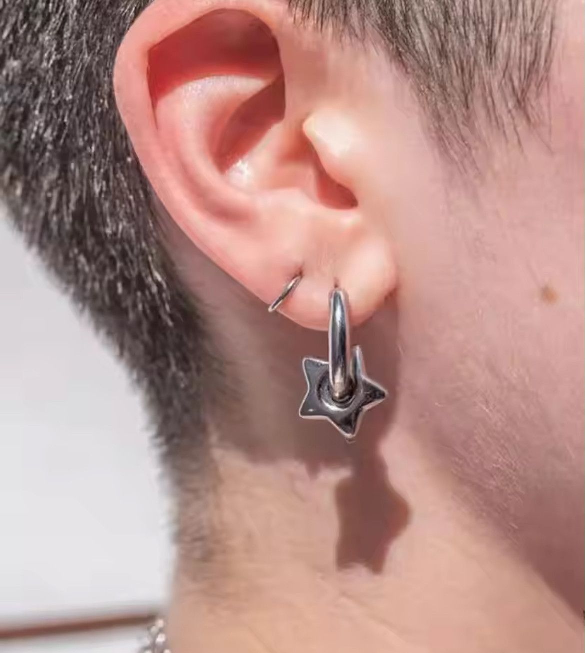 Jewelry × Vintage Retro punk y2k star hoop earring Size ONE SIZE - 1 Thumbnail