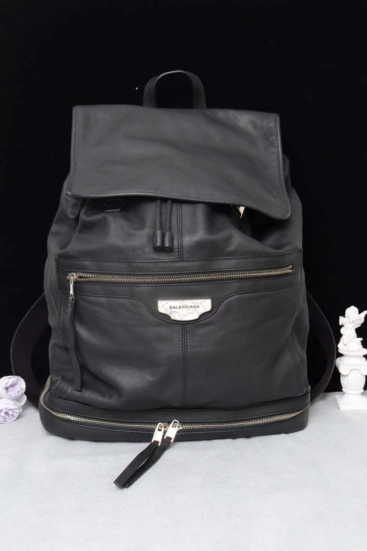 Balenciaga Balenciaga Black Leather Backpack Size ONE SIZE - 1 Thumbnail
